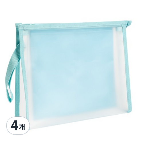 델리 삼각 투포켓 스트랩 파우치 A4 PP109, 블루립, 4개