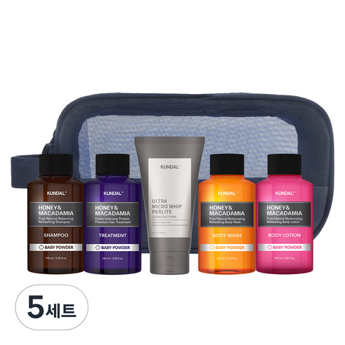 쿤달 여행용 5종 세트 B타입 클렌징폼 포함 베이비파우더향, 5세트