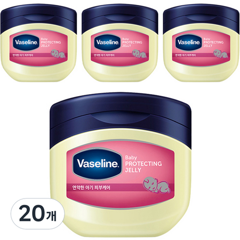 바세린 프로텍팅 젤리 베이비 바디버터 베이비 파우더향, 100ml, 20개