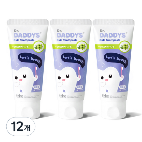 닥터데디스 아동용 저불소 치약, 60g, 12개