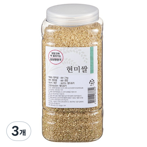 월그그린 싱싱영양통 현미, 2kg, 3개