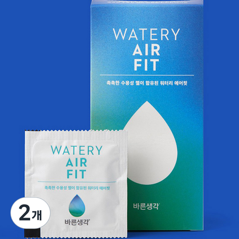 바른생각 워터리 에어핏 콘돔, 2개, 12개입