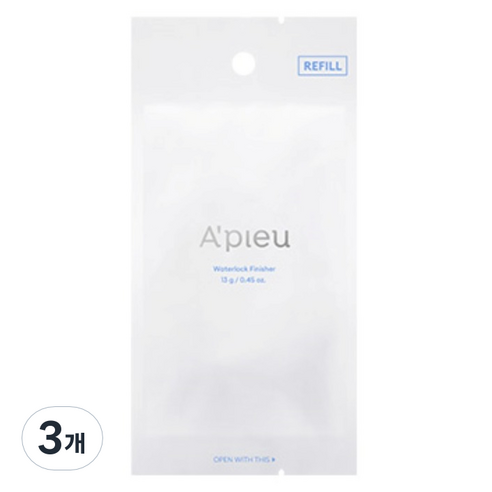 어퓨 워터락 피니셔 파우더 리필 13g, 화이트, 3개