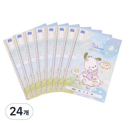 산리오캐릭터 초등원링 1-2 무제노트, 포차코, 24개