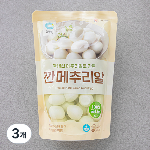 청정원 깐메추리알, 450g, 3개