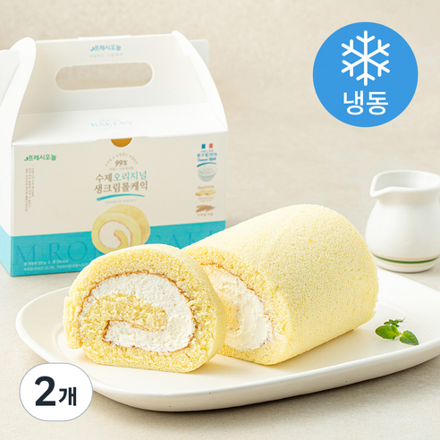 프레시오늘 우리밀 리얼버터 프랑스생크림 99% 오리지널 순수 수제 롤케익 (냉동), 230g, 2개