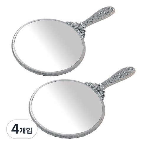 세븐스타 GS공주경원형 손거울 소형, 실버, 4개입