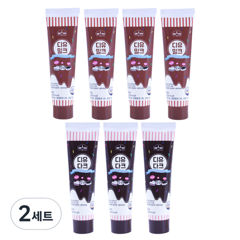 디유 상상앤드 튜브형 DIY 초콜릿 만들기, 초콜릿 다크 90g x 3p + 밀크 90g x 4p, 2세트