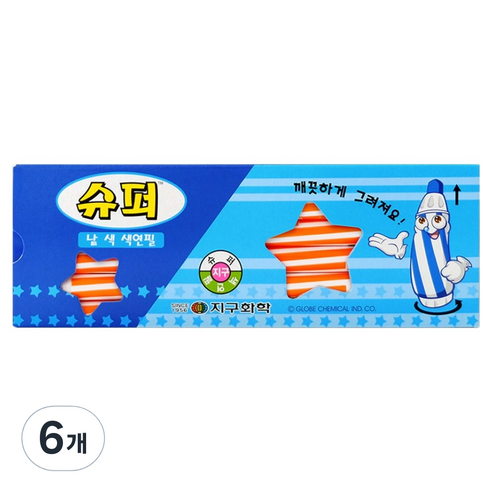 지구화학 슈퍼색연필 낱색 주황 12p, 1색, 6개