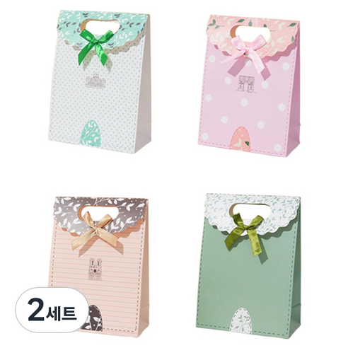 마켓감성 플랩 리본 선물가방12P, 건축물, 2세트