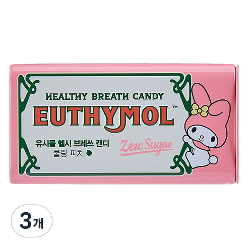 유시몰 헬시브레쓰 무설탕 자일리톨 캔디 쿨링피치, 34g, 3개