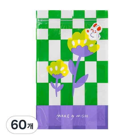 체커보드 지퍼백, 60개, 그린