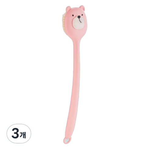 스카위즈 깔끔 목욕 브러시, 핑크, 3개, 1개입