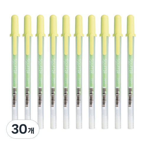SAKURA 겔리롤 수플레 젤잉크펜 0.8mm, 라이트그린, 30개