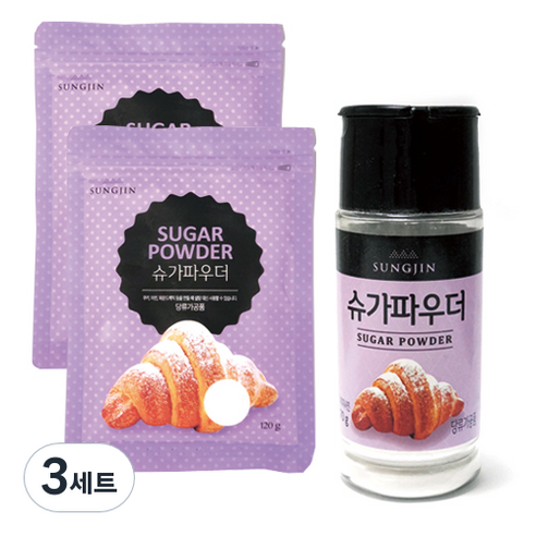 성진 슈가파우더 용기형 90g + 슈가파우더 지퍼형 120g 2p, 3세트