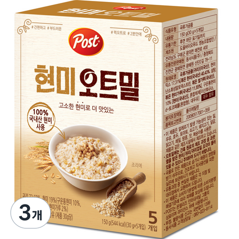 포스트 현미 오트밀, 150g, 3개  Best 5