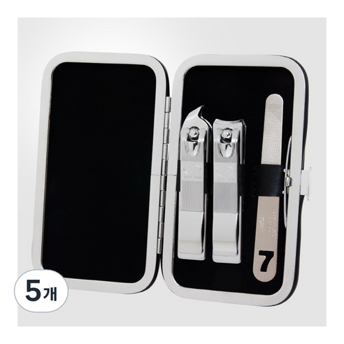 777 손톱깎이 세트 KR-351, 블랙, 5개