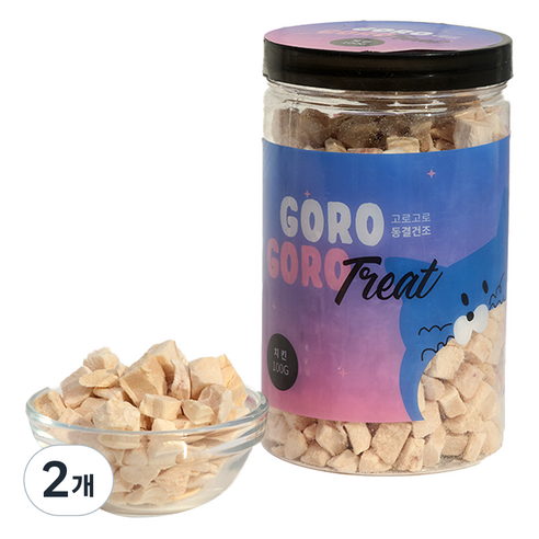 gorogoro 반려동물 트릿 동결건조간식 일반형, 2개, 100g, 치킨