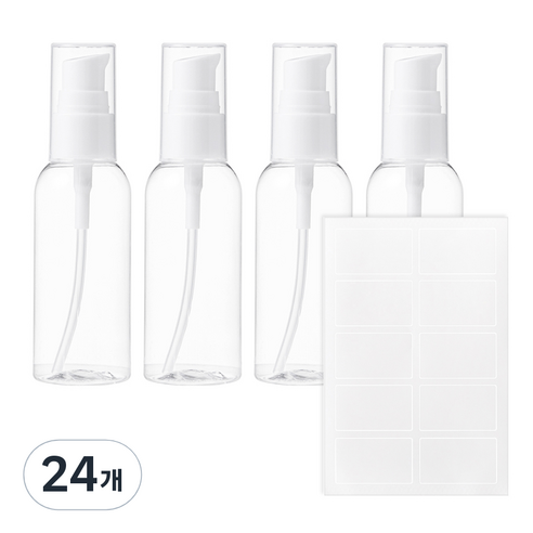 코멧 펌핑 용기 60ml, 투명, 24개