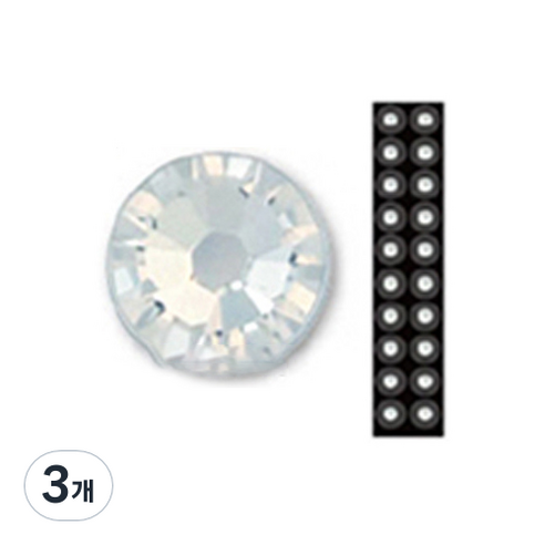 와사비네코 미미츠보 쥬얼리 귀지압패치, 크리스탈20pcs_L(4.0mm), 3개