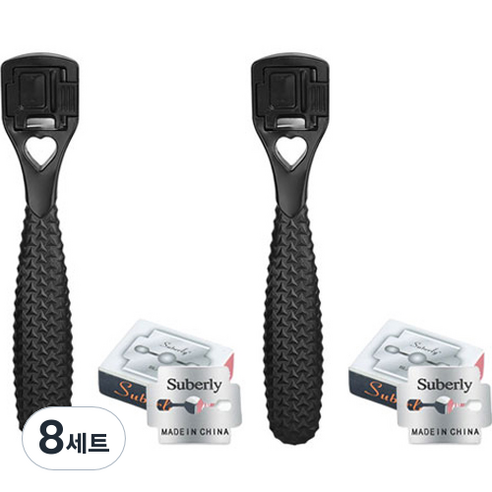 굿프랩 발뒤꿈치 굳은살 각질 제거기 + 교체날 10p 세트 블랙, 8세트