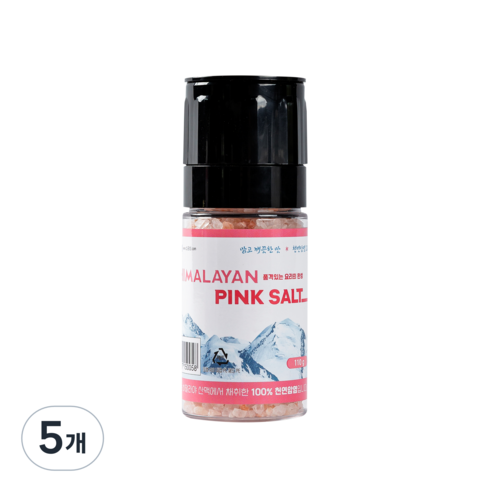 소금성 히말라야 굵은입자 핑크소금 그라인더, 110g, 5개