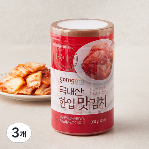 곰곰 국내산 한입 맛김치, 500g, 3개