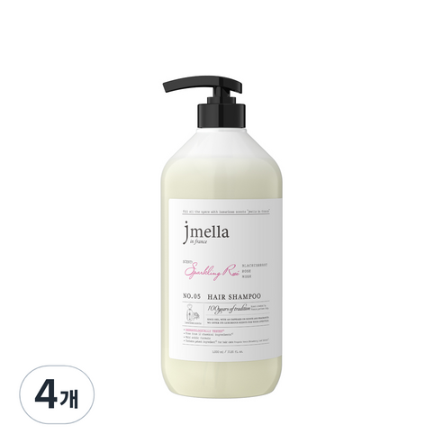 제이멜라 인 프랑스 페이보릿 스파클링 로제 헤어 퍼퓸 샴푸, 4개, 1000ml