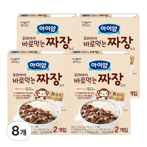 아이얌 우리아이 바로먹는 짜장 80g x 2p, 짜장맛, 160g, 8개
