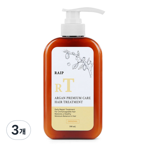 라입 아르간 프리미엄케어 트리트먼트 오리지널, 500ml, 3개