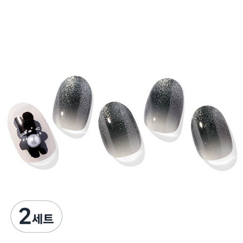오호라 N 버니 네일스티커 세트, 블랙, 2세트