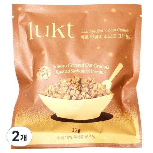 LUKT 인절미 소보로 그래놀라, 2개, 25g