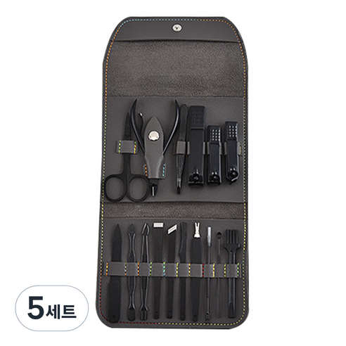 닌샵 프리미엄 네일케어세트, 블랙, 5세트