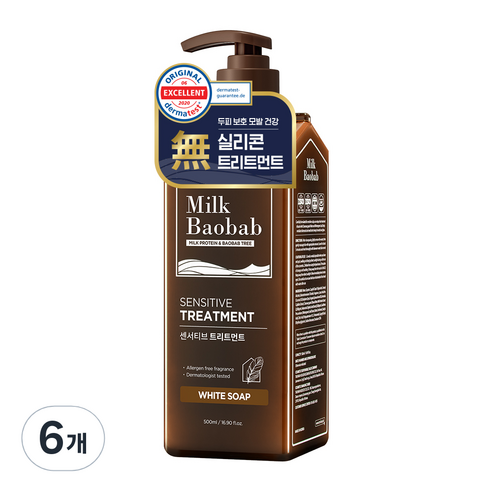 밀크바오밥 센서티브 헤어 트리트먼트 화이트솝, 500ml, 6개