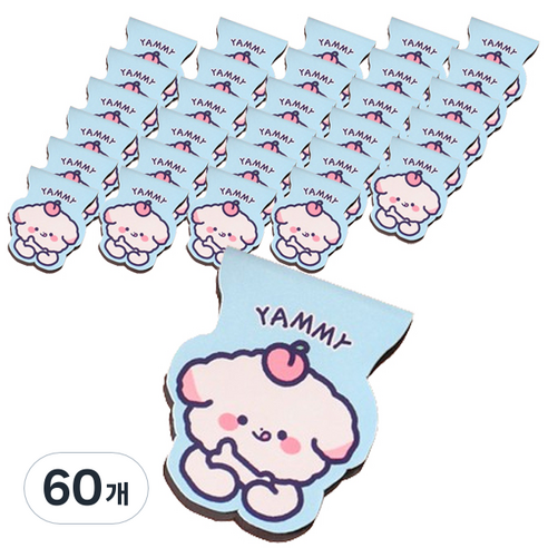 마켓감성 아기자기 캐릭터 북마크, 야미퍼피, 60개