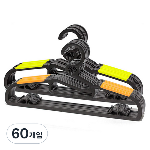 데코즈인 하트 논슬립 옷걸이, 그린, 오렌지, 60개