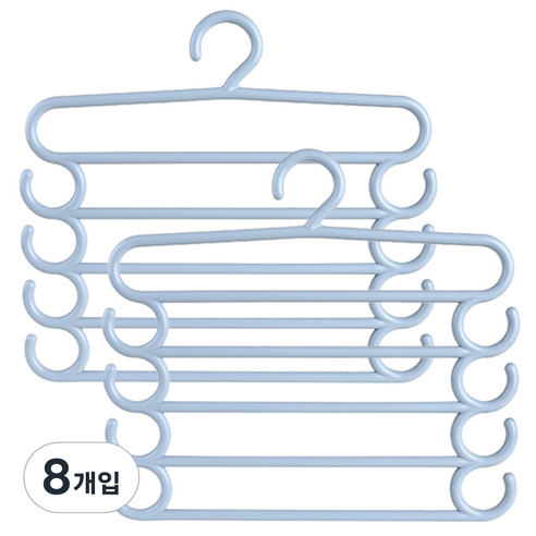 마켓감성 다기능 바지걸이, 블루, 8개
