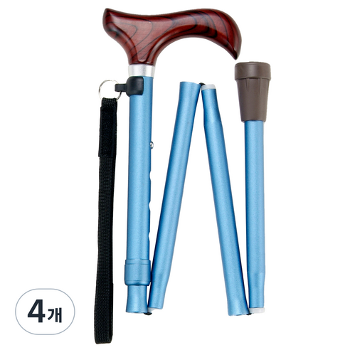 마키테크코리아 접이식 컬러 스몰핸드 지팡이 FS-10BL, 블루, 4개