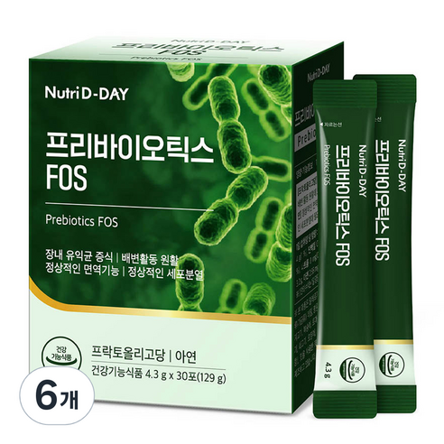 뉴트리디데이 프리바이오틱스 FOS 30p, 129g, 6개