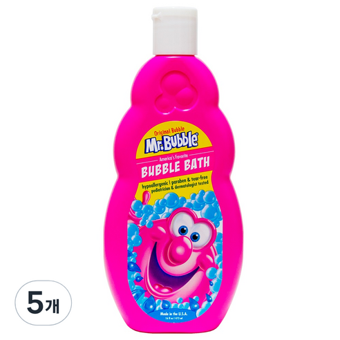 미스터버블 오리지널 유아용 거품목욕제 딸기향, 473ml, 5개