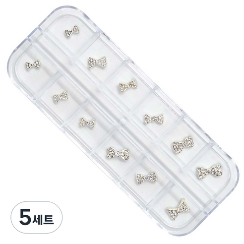 메이브라운 러블리 큐티 리본 네일파츠 세트, 5세트, 혼합색상