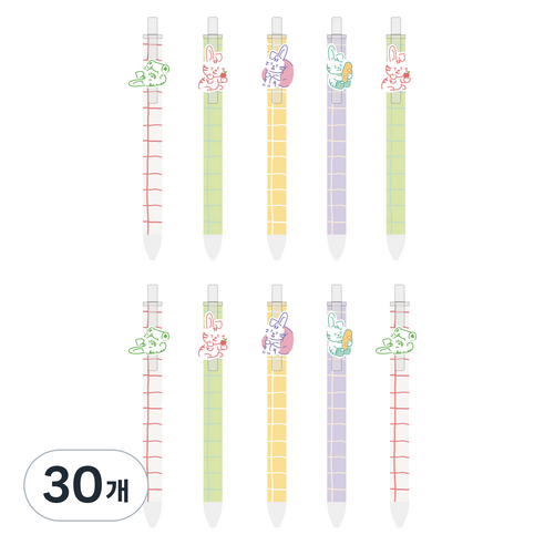 위장토끼 위드나 지워지는 젤펜 0.5mm 81-0003, 랜덤발송, 30개