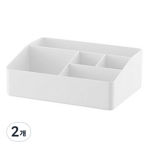 화장품 정리함 칸막이형, 2개, 화이트