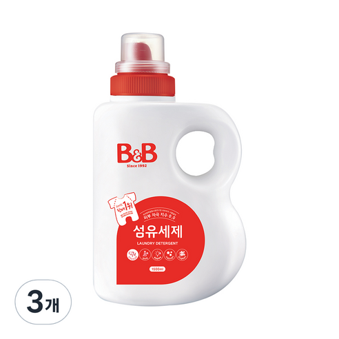 비앤비 섬유세제 본품, 1500ml, 3개