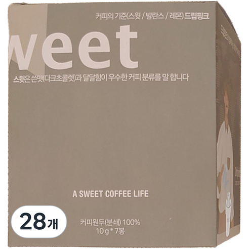 드립핑크 티백 핸드드립 드립백커피 멕시코 SHG 10g x 7P, 28개, 28개