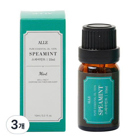 알레 퓨어 에센셜 오일 백프로 스피아민트, 10ml, 3개