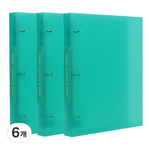 킹짐 3공 D링 A4 바인더, Green, 6개