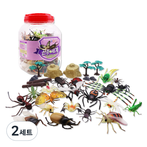 곤충의 세계 곤충 피규어 31p + 그림카드 세트, 2세트