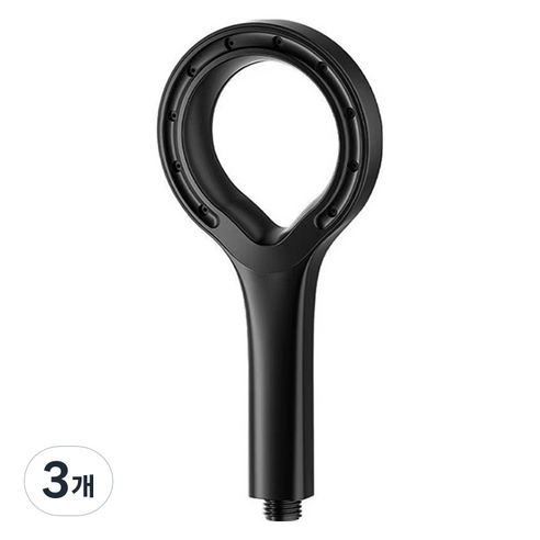 윈프라이스 핸디플라워 미세 경량 샤워기, 3개, 블랙