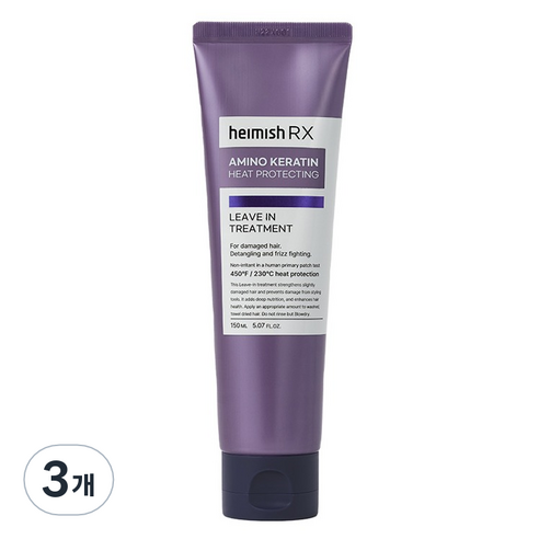 헤이미쉬 RX 아미노 케라틴 히트 프로텍팅 리브 인 트리트먼트, 3개, 150ml